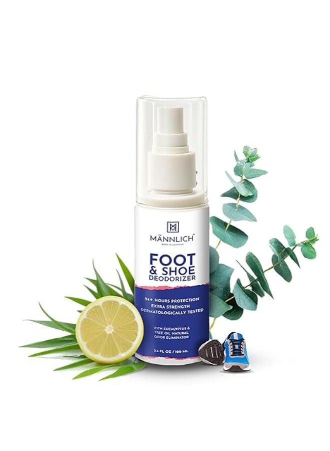 مانليش بخاخ مانليش لإزالة الروائح الكريهة من الأحذية والجوارب - يزيل الروائح غير المرغوب فيها من الأحذية والجوارب، يحتوي على أكثر من 600 بخة في العبوة، ملطف للبشرة، غير مهيج، عضوي وخالٍ من القسوة على الحيوانات، ينعش الأقدام المتعبة - 100 مل. - Image 1